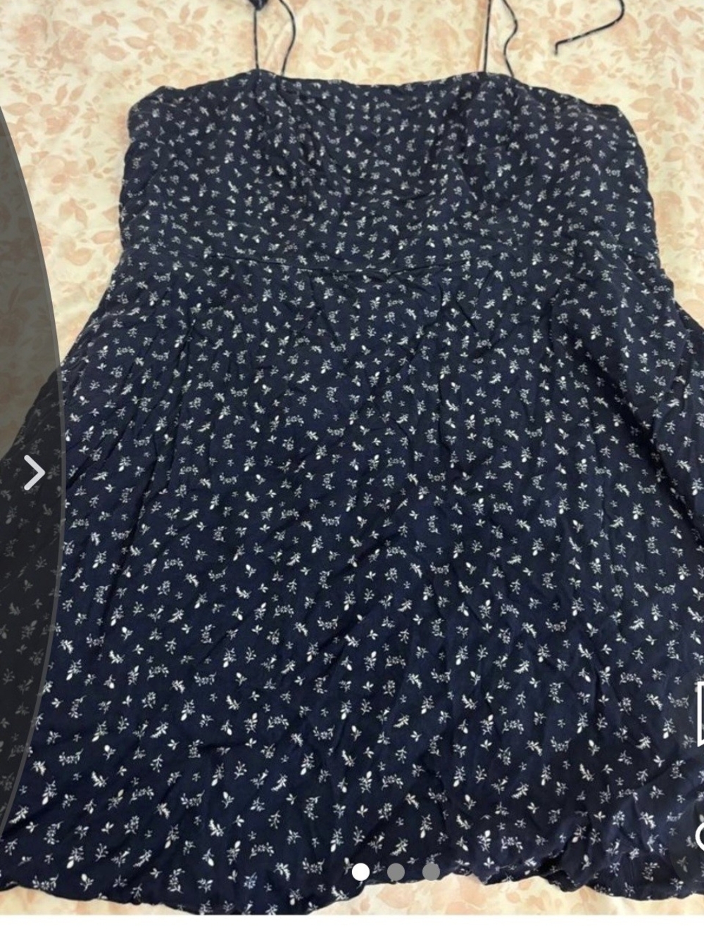 Old Navy Navy Blue Floral Spaghetti Strap Dress